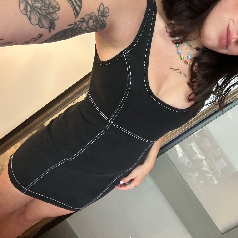 Cotton On Black Dress with White Stitching